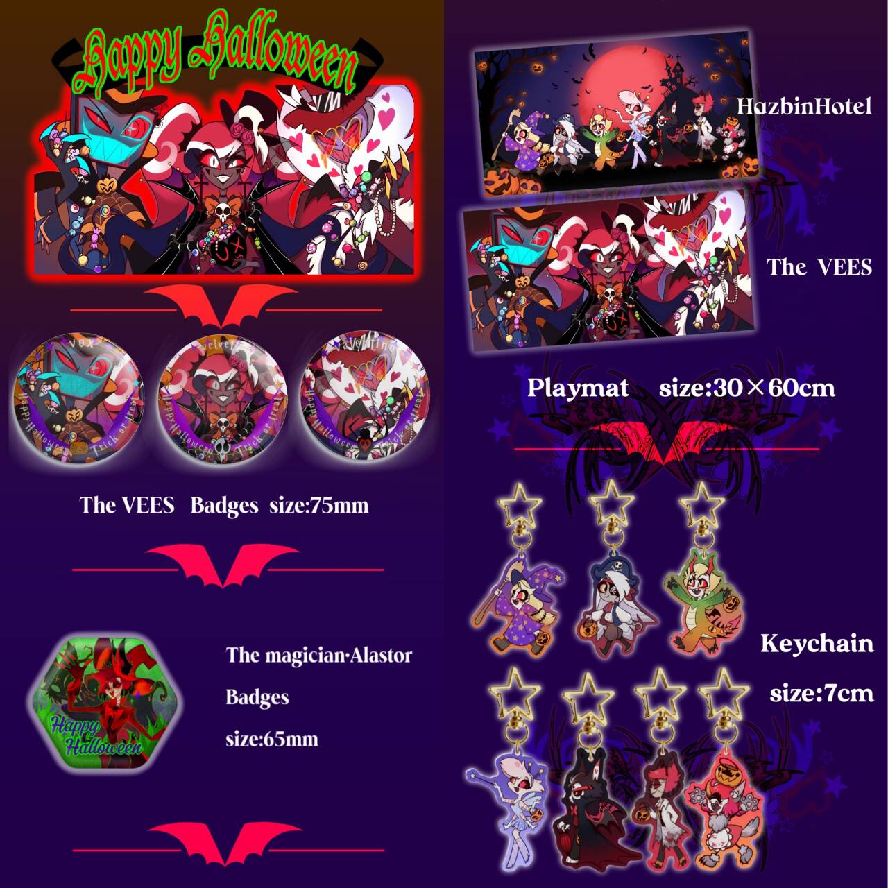 PRE-ORDER Hazbin Hotel Halloween Series Badges Keychain Mouse Pad