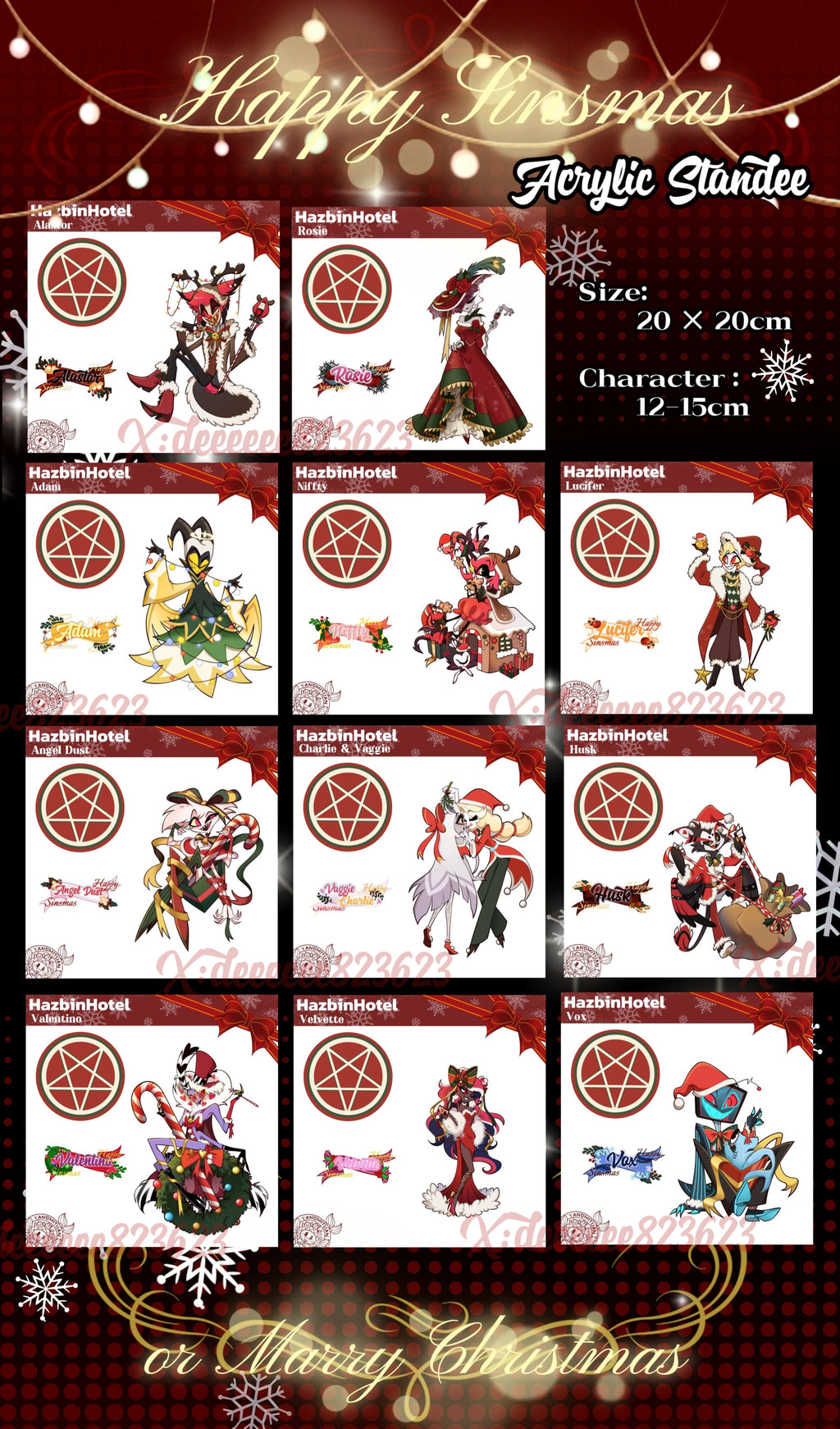 PRE-ORDER Merry Sinsmas Hazbin Hotel Acrylic Standee