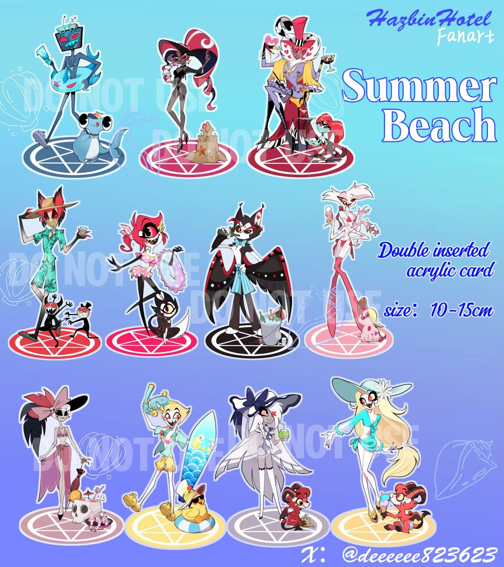PRE-ORDER Summer Beach Hazbin Hotel Acrylic Standee