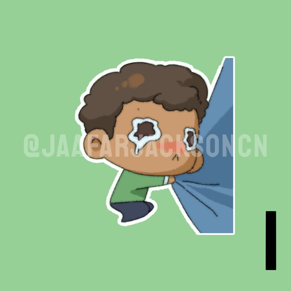 Jaafar Jackson in Green Sweater Acrylic Charms and Stickers