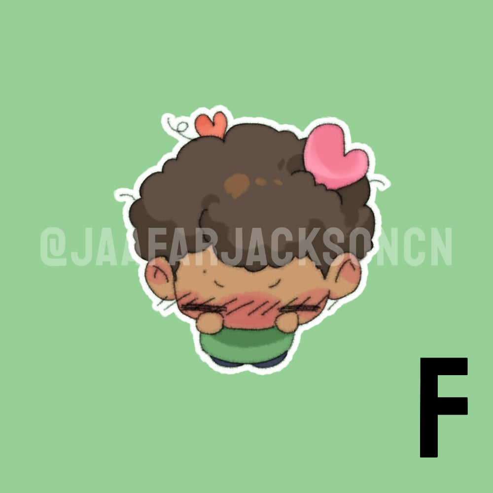Jaafar Jackson in Green Sweater Acrylic Charms and Stickers